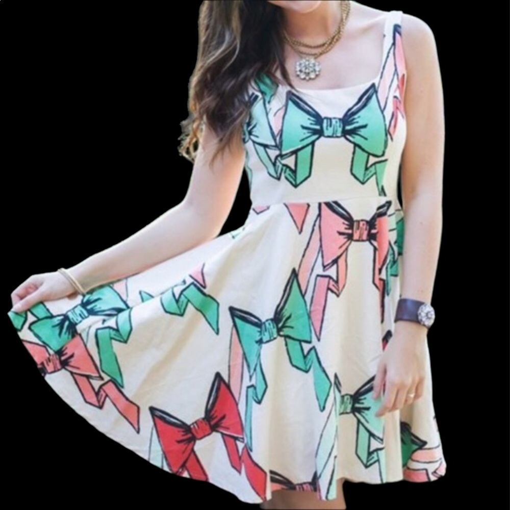Judith March Bow Print Dress